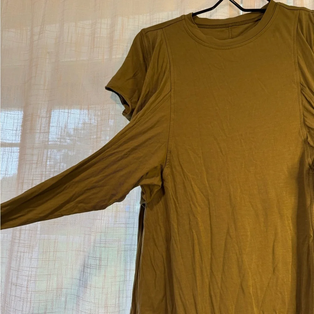 Lululemon Athletica Cotton wrap tie t-shirt dress green W1DWHS - Picture 4 of 11